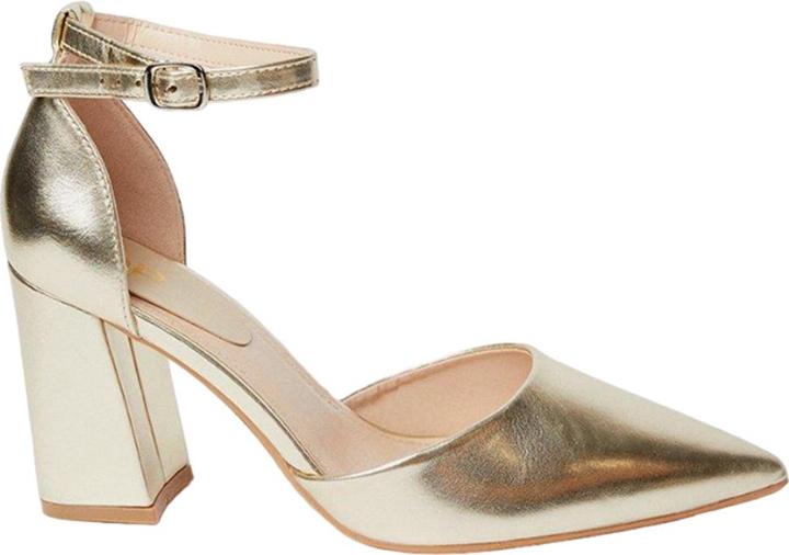Actual product image Dorothy Perkins Womens/Ladies Blanche Pointed Ankle Strap High Block Heel Court Shoes (36)