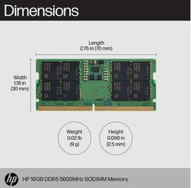 Actual product image HP 16GB 1x16GB DDR5 5600 SODIMM Mem - 16 GB (1 x 16GB, 5600 MHz, DDR5 RAM, SO-DIMM)