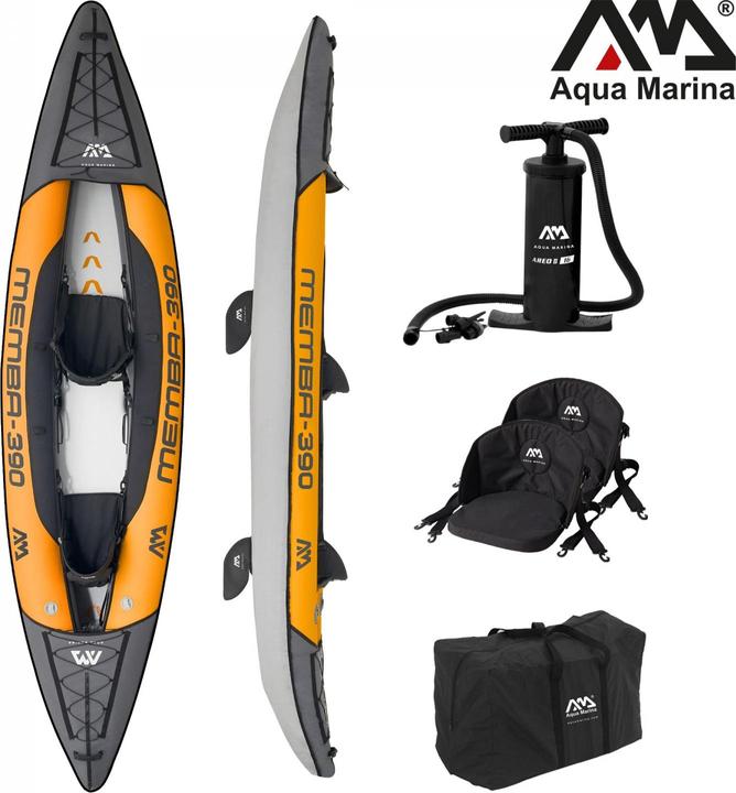 Aqua Marina Kayak 390x90 cm for 2 persons with air seat adjustable backrest transport bag Reparatu (2 pers.)