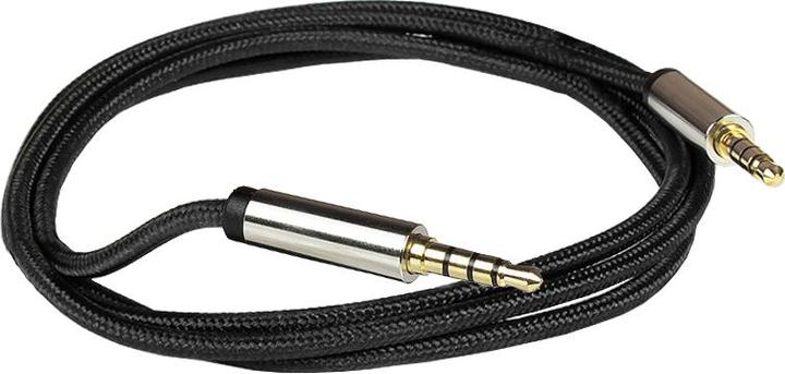 Produktbild Python Audio Anschlusskabel High-Quality, 4-poliger 3,5mm Klinkenstecker beidseitig, Textilmantel, schwarz (2 m, 3.5mm Klinke (AUX))