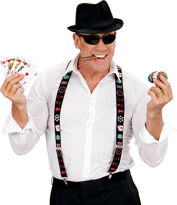 Widmann Bretelles réglables avec pinces Motifs Poker (Taille unique)