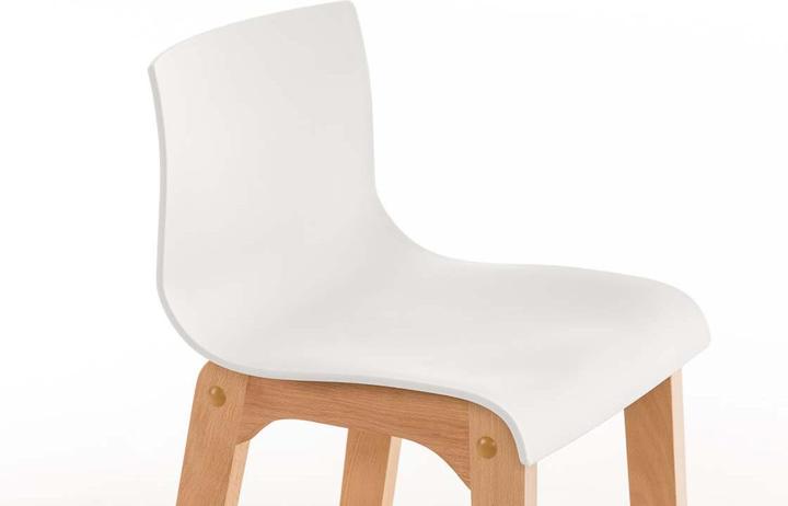 Produktbild CLP Barhocker Hoover Natura 4-Fuss Gestell, weiss
