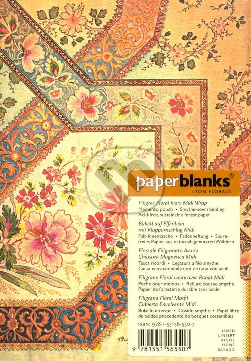 Image du produit Paperblanks Bouquet sur ivoire (A5, À rayures, Couverture rigide)