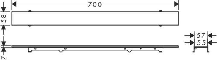 hansgrohe RainDrain Rock finished set shower channel (600 mm)