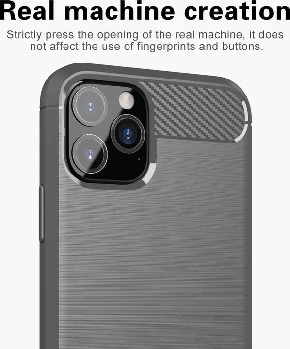 Image du produit Cadorabo TPU Ultra Slim carbon edelstahl Combi Cover (Apple iPhone 11 Pro)