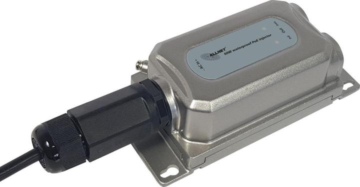 Actual product image Allnet PoE Injector Outdoor IP67 IEEE802.3bt (15.4W/30W/60W) metal housing / ALL-PI2013OBT60 (802.3bt (PoE++), 60 W)