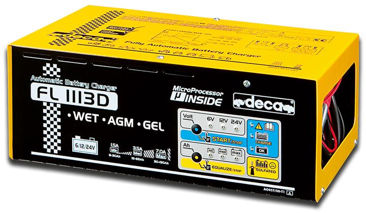 Deca Automatic battery charger with electronic charge current control and 'Floating' charge maintenance (6V, 12V, 24V, 11 A)