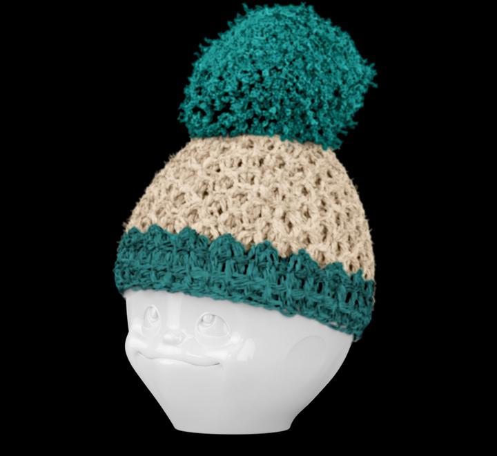 Actual product image 58 Products Egg cup cap ivory / emerald (1 x)