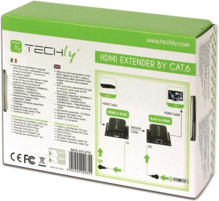 Image du produit Techly Extender HDMI via câble Cat RJ45 (0.07 m, HDMI)