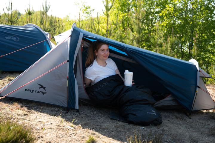 Actual product image Easy Camp Geminga 100 Compact 1 Person(s) Blue, White Tunnel Tent (Tunnel tent, 2.12 kg, 1 person)