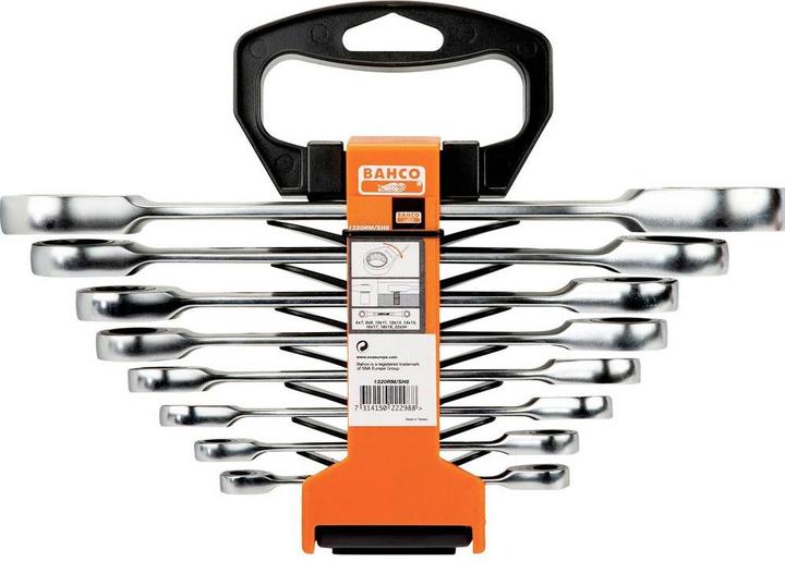 Actual product image Bahco Set of metric ratchet ring spanners - 8 pieces (7 mm, 9 mm, 11 mm, 13 mm, 15 mm, 17 mm, 19 mm, 24 mm)
