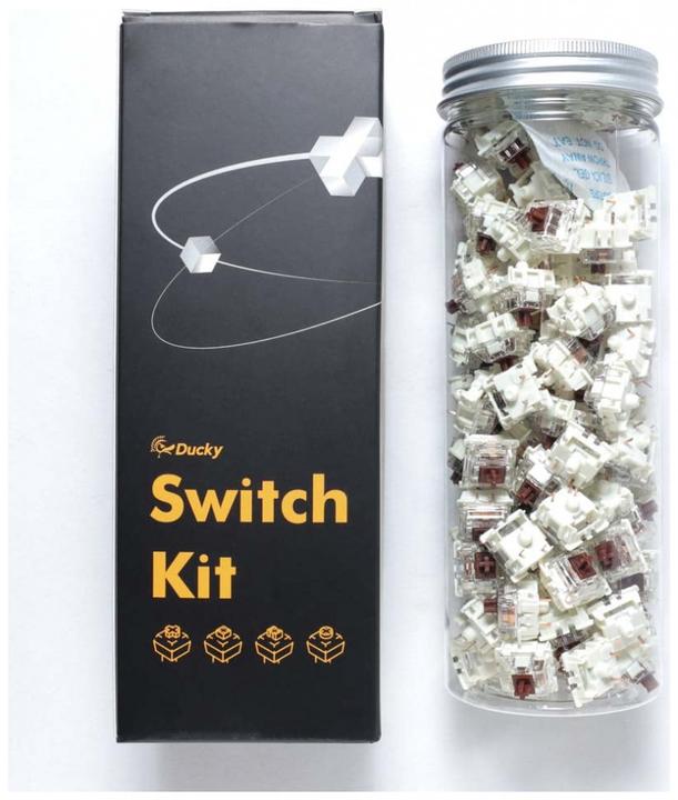 Actual product image Ducky Gateron G Pro Brown RGB Switches, mechanical, 3-pin, tactile, MX stem, 55g - 110 pieces