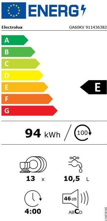 Energy Label Electrolux Ga60kv
