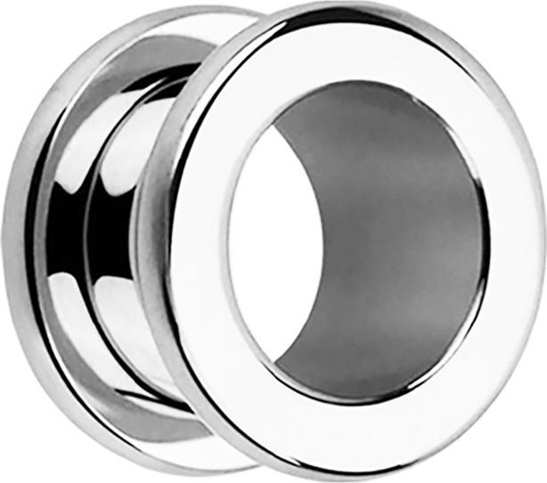 Star Piercing Flesh Tunnel silber mit abgerundeten Ecken (Chirurgenstahl 316L, ohne Messing)