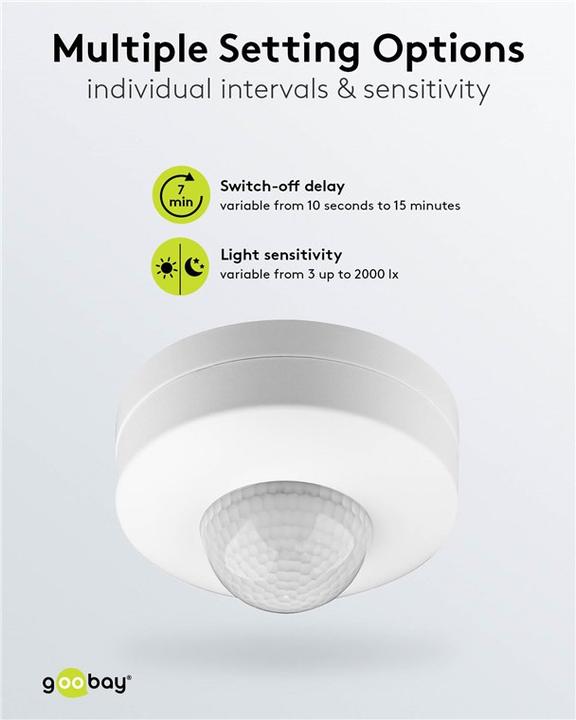 Actual product image Goobay Ceiling, wall PIR motion detector (12 m)