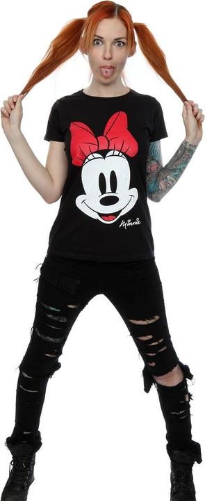 Actual product image Disney Womens/Ladies Minnie Mouse Distressed Face Cotton T-Shirt (L)