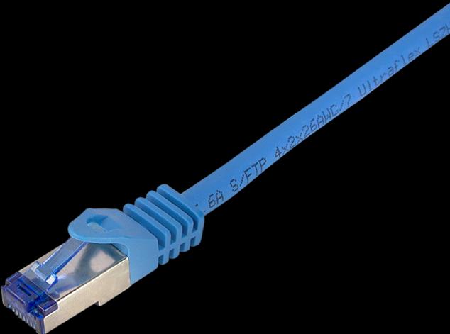 Actual product image LogiLink Patch cable Ultraflex, Cat.6A, S/FTP, 1.0 m, blue (S/FTP, CAT6a, 1 m)