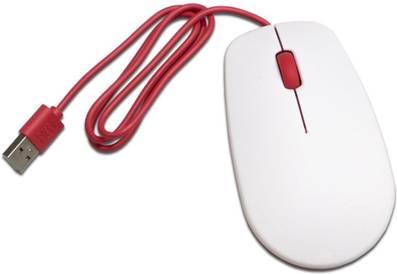 Actual product image Raspberry Pi Pi® mouse white USB mouse Optical White Red