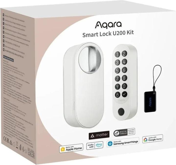 Produktbild Aqara Smart Lock U200 (Fingerabdruck, Smartphone, Elektronische Zahlenkombination, Schlüsselkarte)