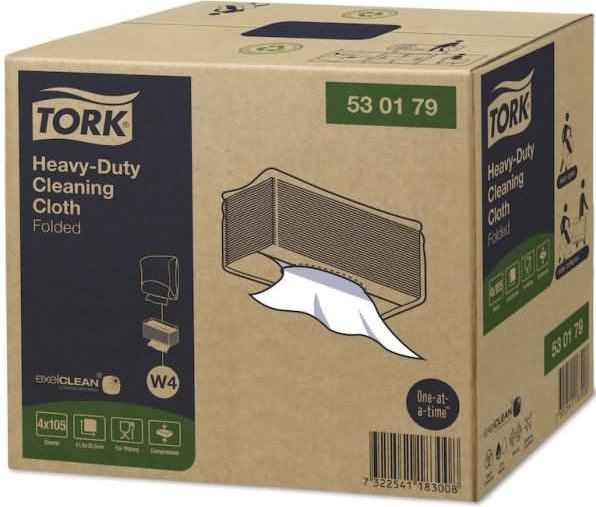 Image du produit Tork Chiffons de nettoyage extra-forts Blanc W4, multi-usage, 4 x 105 chiffons 530179 Quantité : 420pcs. (420 pcs)
