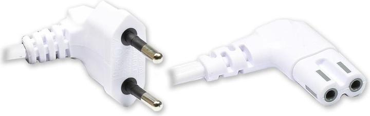 Actual product image Good Connections Euro mains cable, mains plug to Euro 8 socket, angled 90&#176 at both ends, white, 2m, ® (2 m)