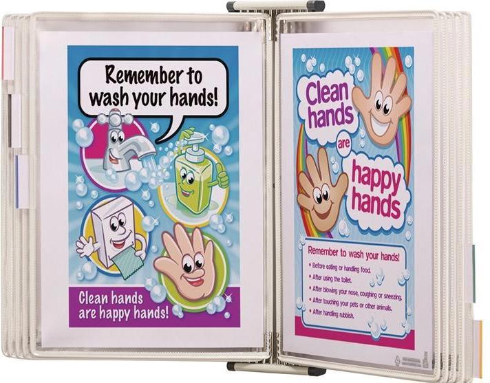 Produktbild Tarifold Wandhalter 10 Sichttafeln schwarz lackiertf.A4