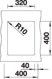 Actual product image Blanco Subline 320-U (Undermount sink, 35 cm, 46 cm)