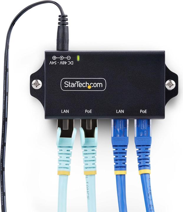 Produktbild StarTech Switch Acc 2-Port Gigabit PoE Injector (802.3at (PoE+), 802.3af (PoE), 30 W)