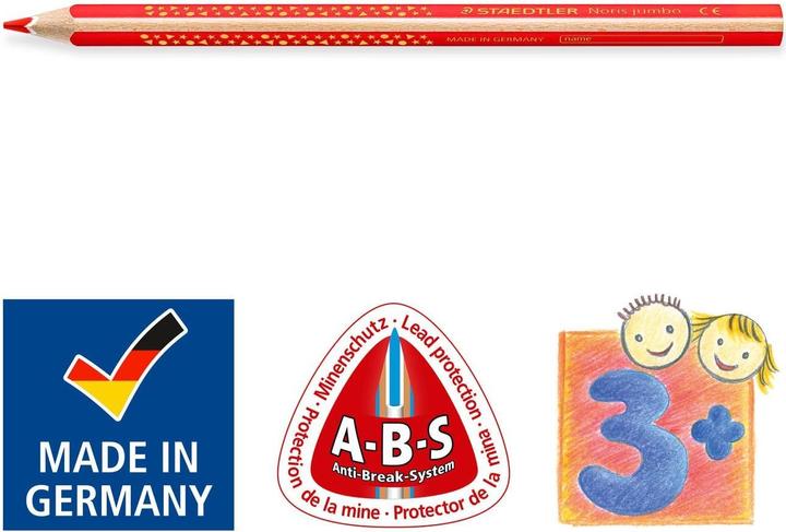 Productafbeelding Staedtler Noris jumbokrijt, 4 mm, assorti, 112 Noris driekantkrijt in koker (Veelkleurig, 1 x)