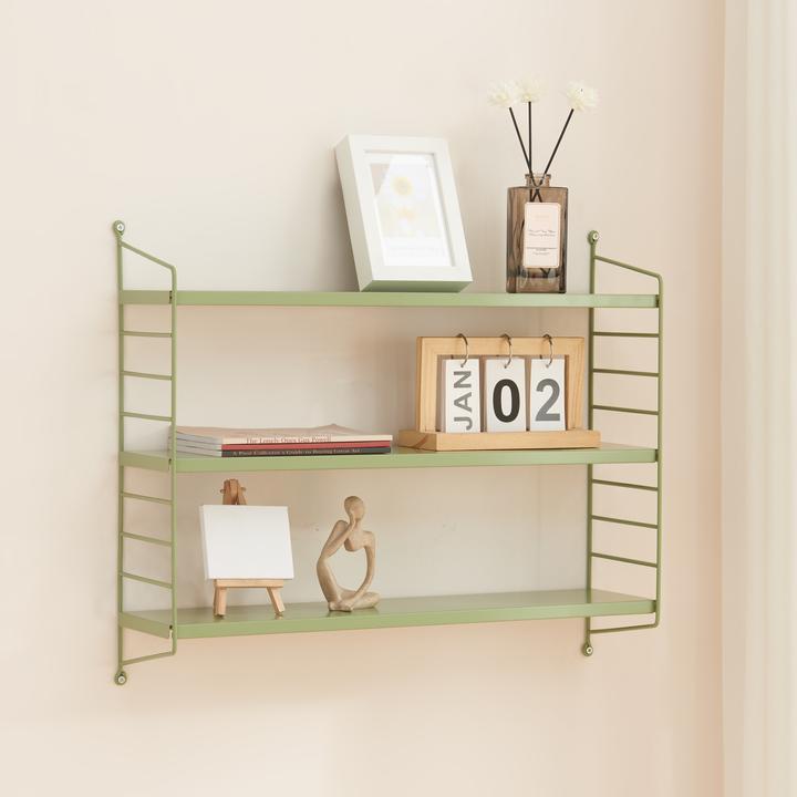 Actual product image En.Casa Modular wall shelf Strängnäs set of 4 olive green