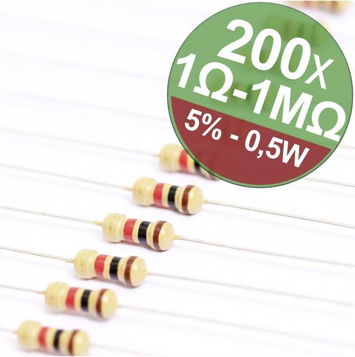 Immagine prodotto Quadrios 22P106 Assortimento di resistenze al carbonio cablate assialmente 0,5 W 5 % 1 set
