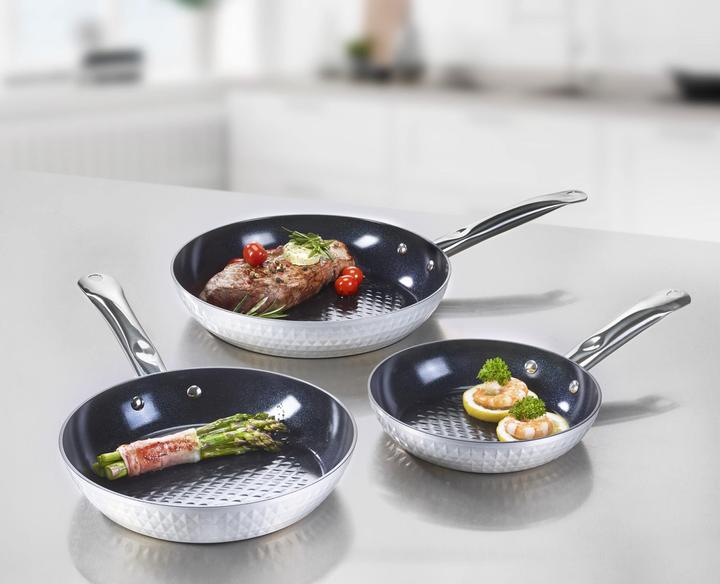 Produktbild Ceraflon Pfannen-Set, silber, 3-teilig (Pfannenset + Topfset)