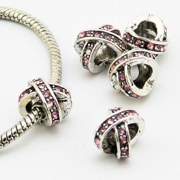 Immagine prodotto Hermex X - Perlina placcata argento 925 con strass - Rosa argentato (Lega metallica)