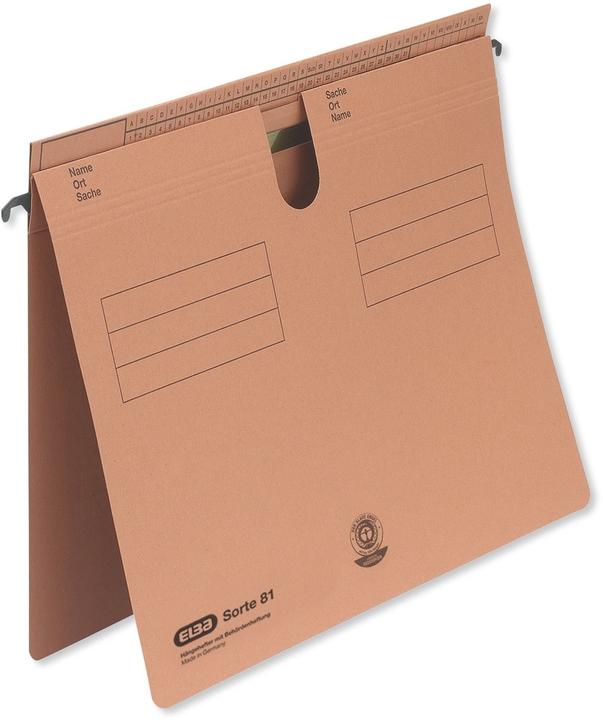 Actual product image Elba hanging file type 81, overhanging tab fold, orange manila board 250 g-sqm, metal hanging rail, chewy (A4, 1 x)