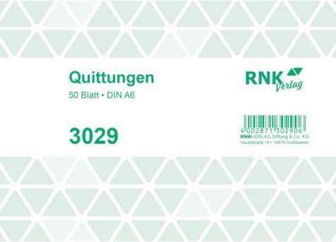 Produktbild Rnk Verlag Quittung mit MwSt. separat ausgewiesen, mit fortlaufenden Nummern Formularbuch 3029 (50 x)