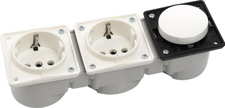 Actual product image Berker Integro double socket outlet with switch, built-in socket outlet polar white glossy