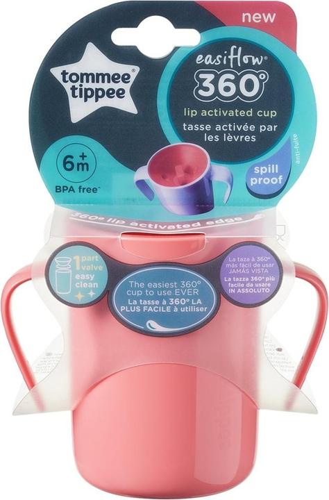 Image du produit Tommee Tippee 360 ° Eleiflow Cup avec poignées de 200 ml, rose, 1 pièce