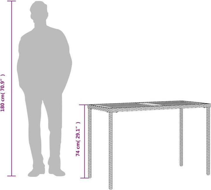 Actual product image VidaXL Garden table with top 115 x 54 x 74 cm (115 cm)