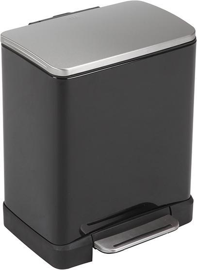 Image du produit EKO Poubelle à pédale E-Cube 20 L noir mat inox avec couvercle à fermeture amortie et plastique (20 l)