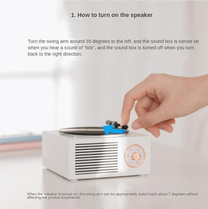Immagine prodotto PhoneLook Altoparlante Bluetooth Vintage Retro Lettore di dischi in vinile