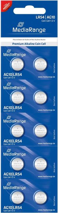 Label énergétique MediaRange Piles boutons LR54 1.5V (10 pcs, AG10, 72 mAh)