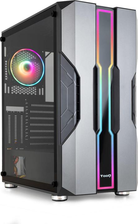 Tooq Technology Boitier Moyen Tour E-ATX TooQ NightCity TQGCC103 RGB avec panneau vitré (Argent/Noir) (ATX, mATX, Mini-ITX)