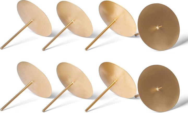 Produktbild Novaliv 8er-Set Kerzenteller Dorn 10cm GOLD Kerzentülle Adventskerzenhalter Kerzenteller zum Stecken (10 x 10 x 10 cm)