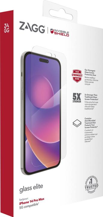 Produktbild Zagg InvisibleShield Glass Elite Screen Protector for iPhone 14 Pro Max (1 Stück, Apple iPhone 14 Pro Max)