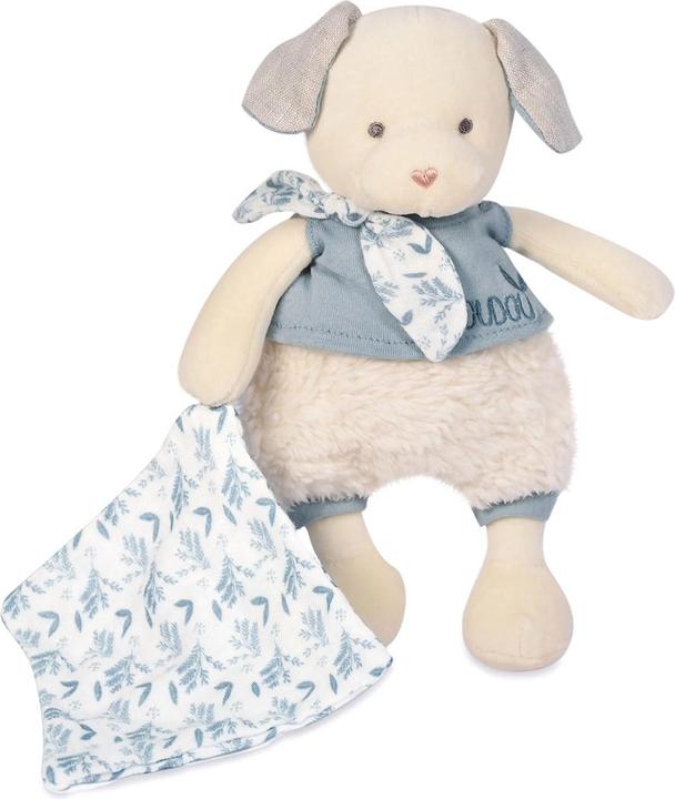 Productafbeelding Doudou et Compagnie Biologische hond met knuffeldoekje,blauw 22cm