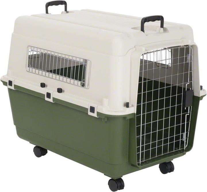 Produktbild zooplus Transportbox Feria Grösse 5 (M) + Vetbed® Isobed SL Hundedecke Paw (L 100 x B 75) (Hund)