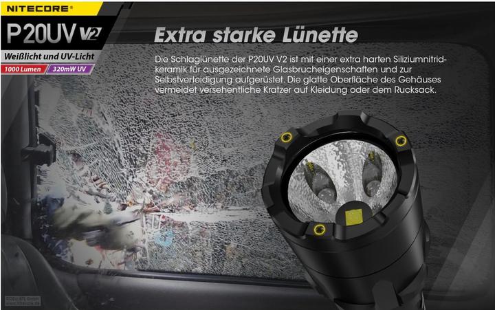 Image du produit Nitecore P20UV V2 - 1000 lumens + lumière UV (15.10 cm, 1000 lm)
