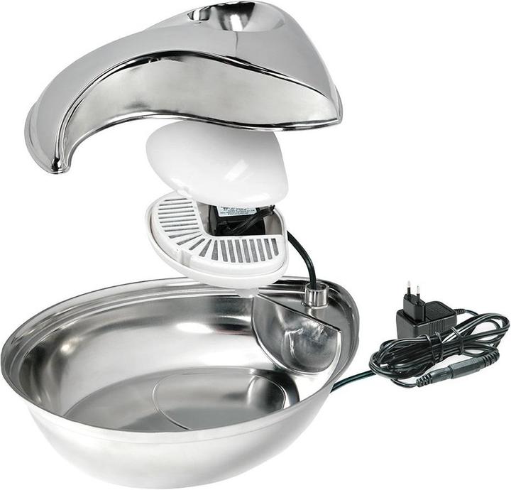 Produktbild Raindrop Trinkbrunnen aus Edelstahl, 1.7 Liter Komplettset: Brunnen + Ersatzfilter (1.70 l)