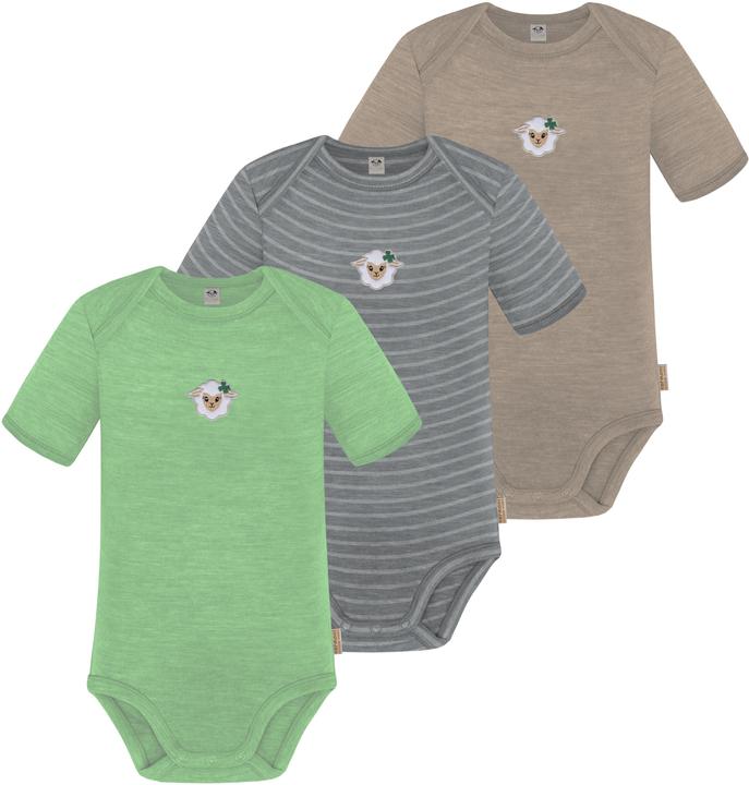 Normani 3er Set Baby Merino Body Kurzarm „Tauranga" - 9295