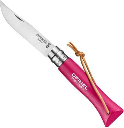 Opinel N°06 strawberry w. leather lace